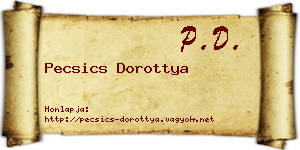 Pecsics Dorottya névjegykártya